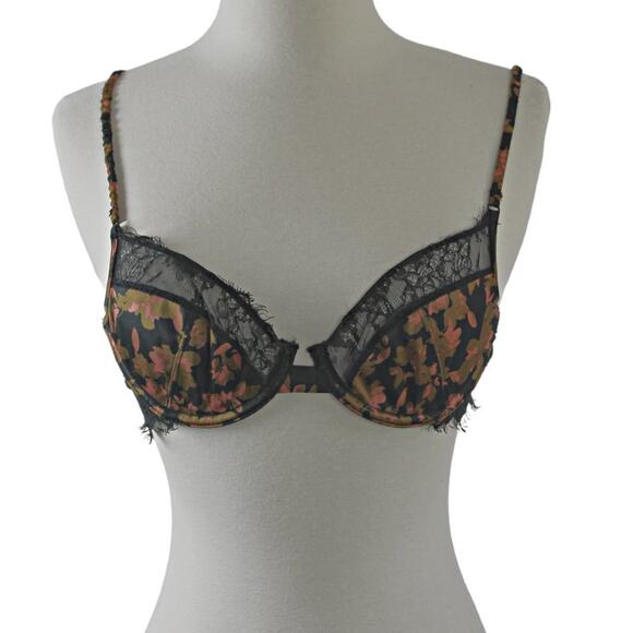 Intimately Women's Teens Bra Animal Print Raw Edge Eyelash Lace 34 A - Picture 3 of 12